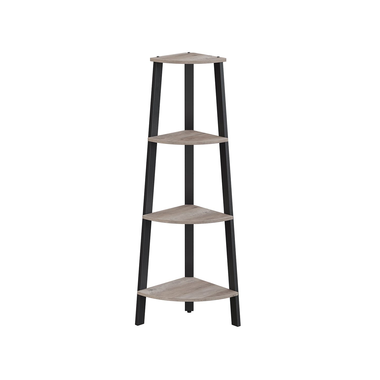 4-Tier Corner Shelf - MDF - Rustic Brown