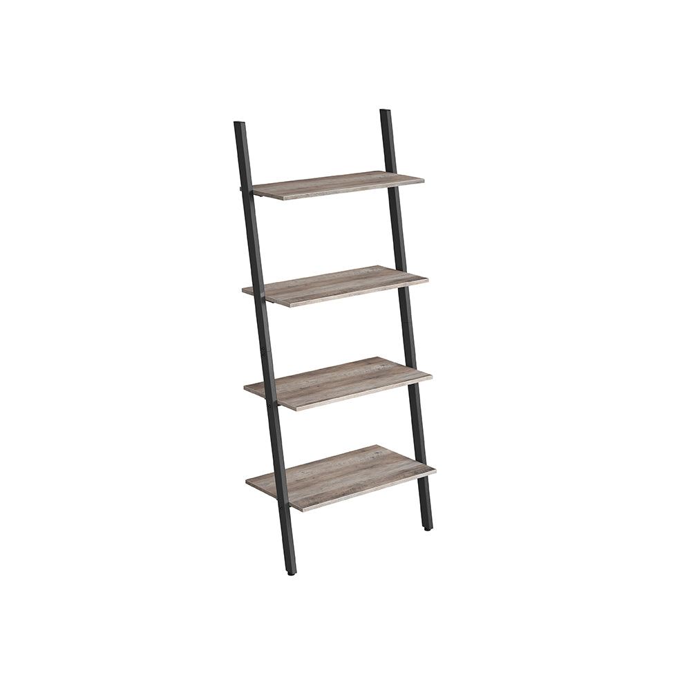 4-Tier Bookshelf - Steel - Greige and Black