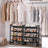 Stackable 4-Tier Shoe Organiser - Metal Mesh - Black - Compact Large Capacity for 16-24 Pairs