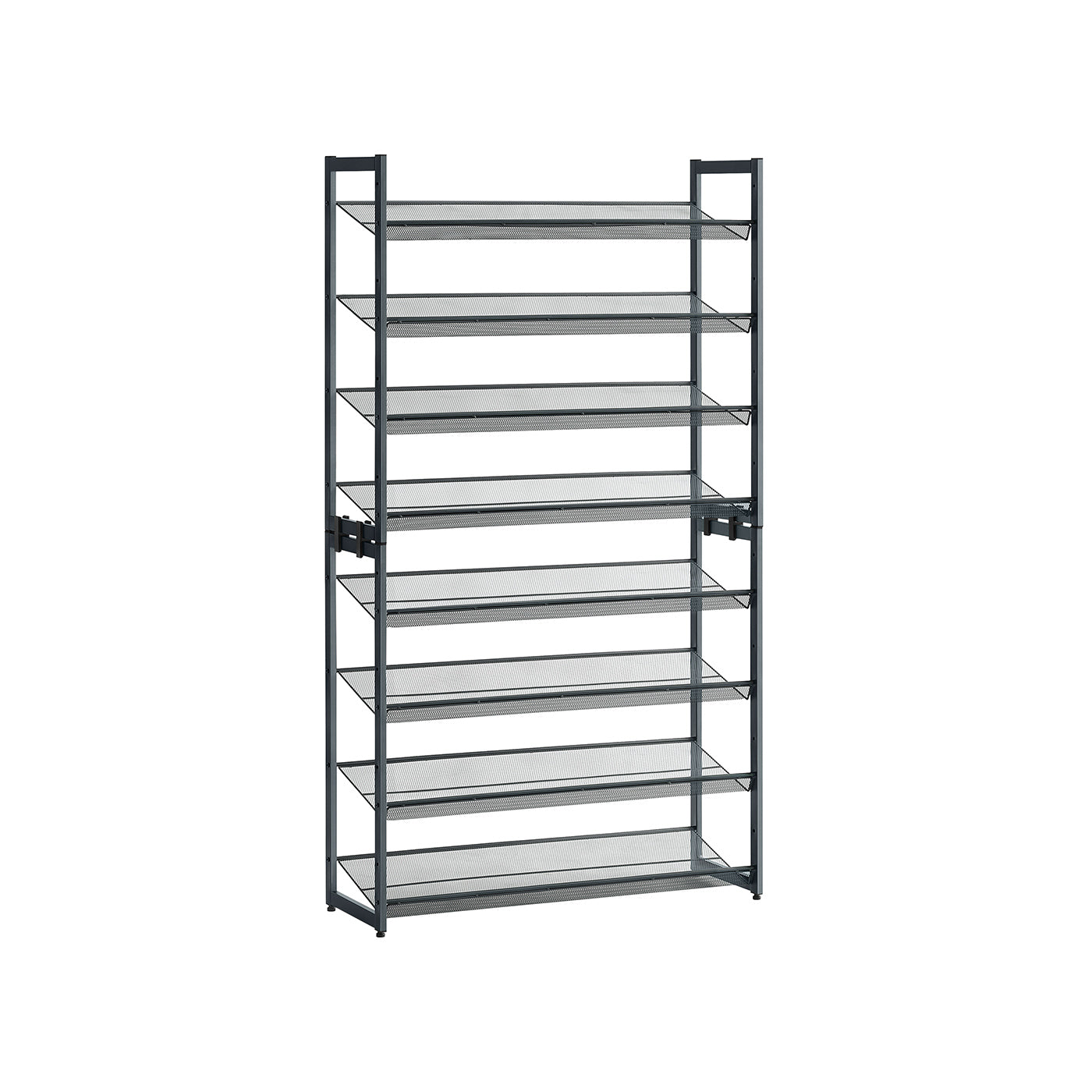 Stackable Shoe Rack Set - Metal Mesh - Black - 12-Tier Capacity for 48-60 Pairs of Shoes