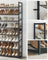 Stackable Shoe Rack Set - Metal Mesh - Black - 12-Tier Capacity for 48-60 Pairs of Shoes