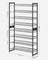 Stackable Shoe Rack Set - Metal Mesh - Black - 12-Tier Capacity for 48-60 Pairs of Shoes