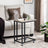 End Table - Steel Frame - Light Ivory and Black