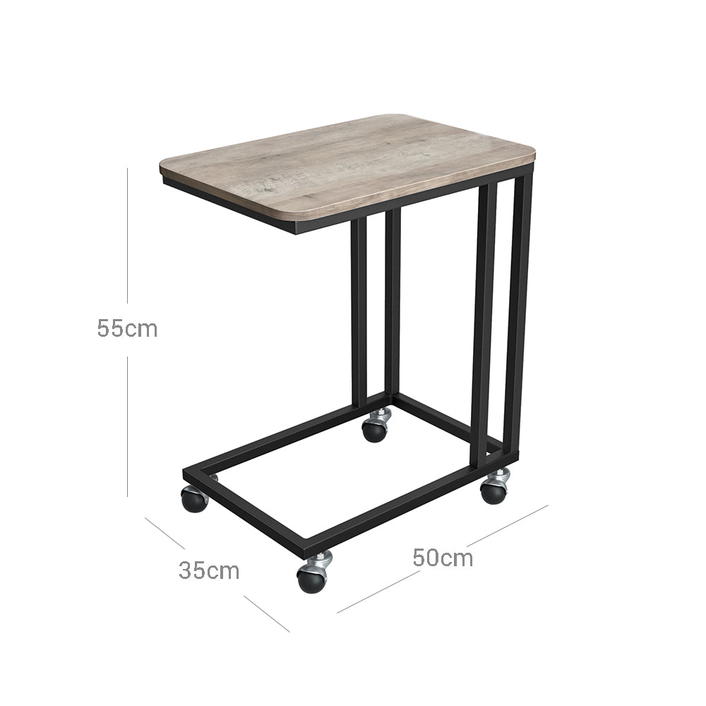 End Table - Steel Frame - Light Ivory and Black