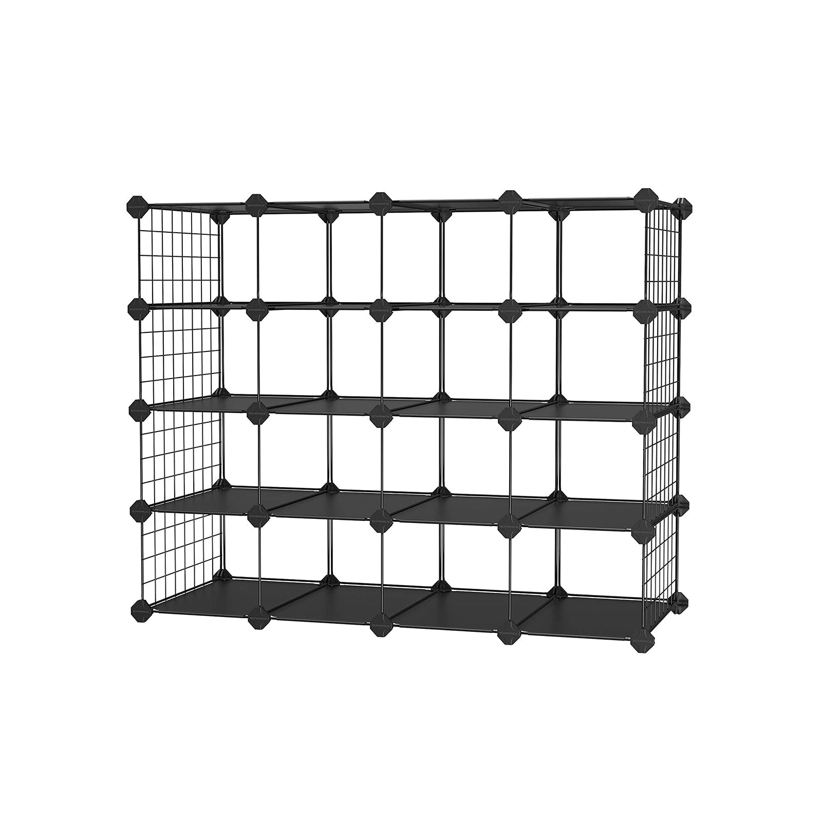 Shoe Storage Unit - 4-Tier Design - Plastic - Black