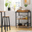 Kitchen Cart - Steel - Rustic Brown - With Removable Tray and Universal Castors