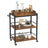 Kitchen Cart - Steel - Rustic Brown - With Removable Tray and Universal Castors