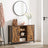 Storage Cabinet - Engineered Wood - Rustic Brown and Black - Barn Doors with Cupboard and Shelves
