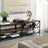 TV Stand - 3-Tier Industrial Style - Steel - Rustic Brown and Black