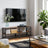 TV Stand - 3-Tier Industrial Style - Steel - Rustic Brown and Black