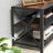 TV Stand - 3-Tier Industrial Style - Steel - Rustic Brown and Black