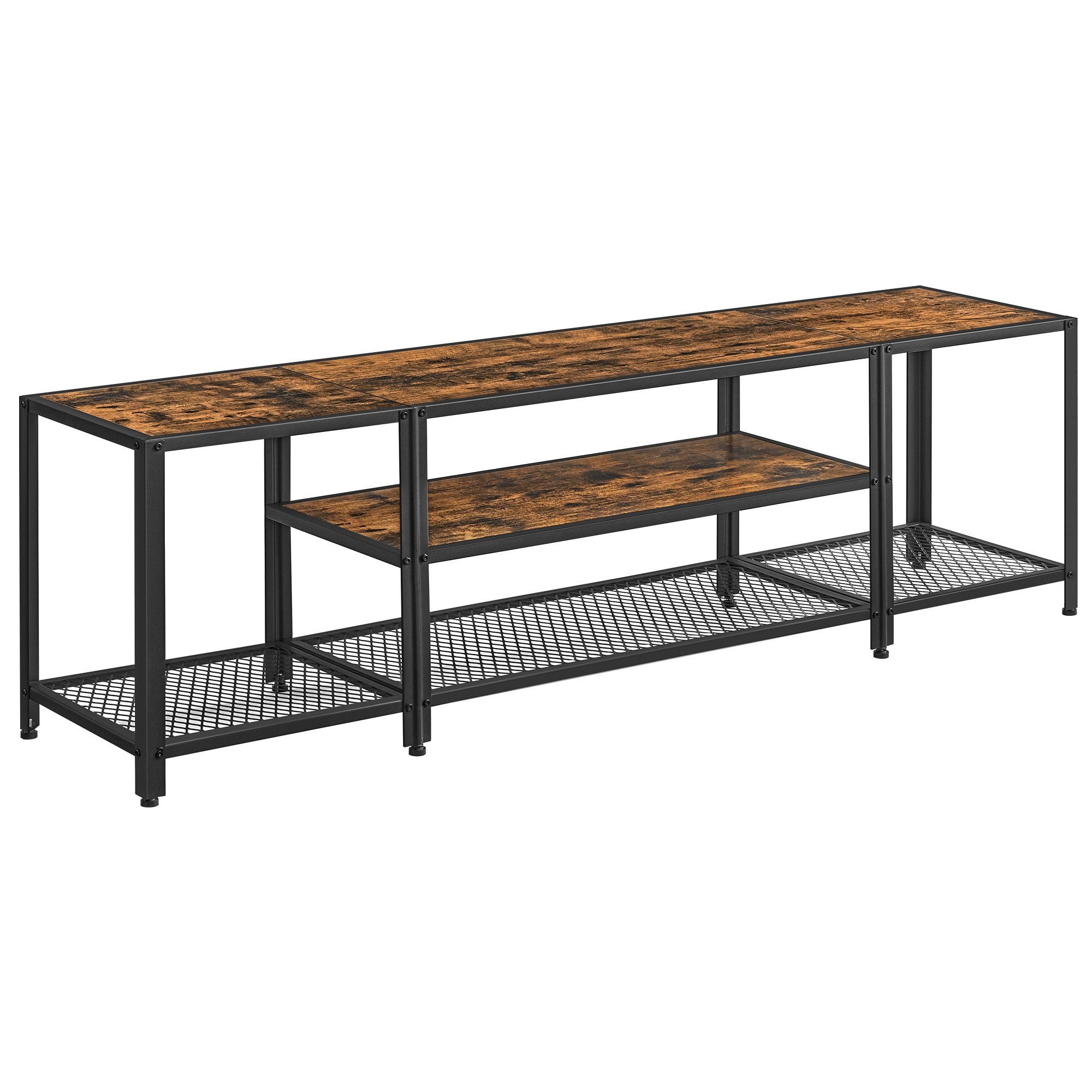 3-Tier TV Cabinet - Wood - Open Shelves for TVs up to 75 Inches