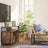 TV Stand - Rustic Brown and Black - Sliding Barn Doors