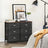Wide Storage Dresser - Fabric - Rustic Brown and Black - 6 Drawers