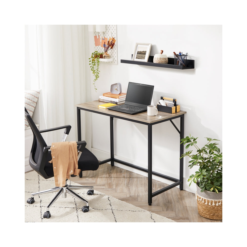 Computer Desk - Steel - Hazelnut Brown and Black