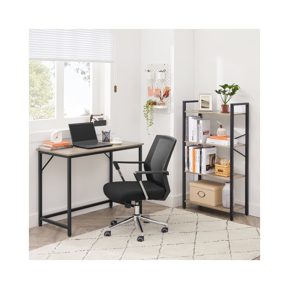 Computer Desk - Steel - Hazelnut Brown and Black