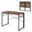 Foldable Computer Desk - Wood - Greige and Black