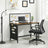 Computer Desk - Fabric - Rustic Brown and Black - Includes Storage Bags