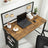 Computer Desk - Fabric - Rustic Brown and Black - Includes Storage Bags