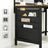 Computer Desk - Fabric - Rustic Brown and Black - Includes Storage Bags