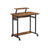 Mobile Computer Desk - Wood - Rustic Brown and Black - Features Monitor Stand and Hooks