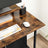 Mobile Computer Desk - Wood - Rustic Brown and Black - Features Monitor Stand and Hooks