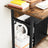 Mobile Computer Desk - Wood - Rustic Brown and Black - Features Monitor Stand and Hooks
