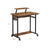 Mobile Computer Desk - Wood - Rustic Brown and Black - Features Monitor Stand and Hooks