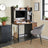 Computer Desk - Steel - Rustic Brown and Black - With Bookshelf and Drawer