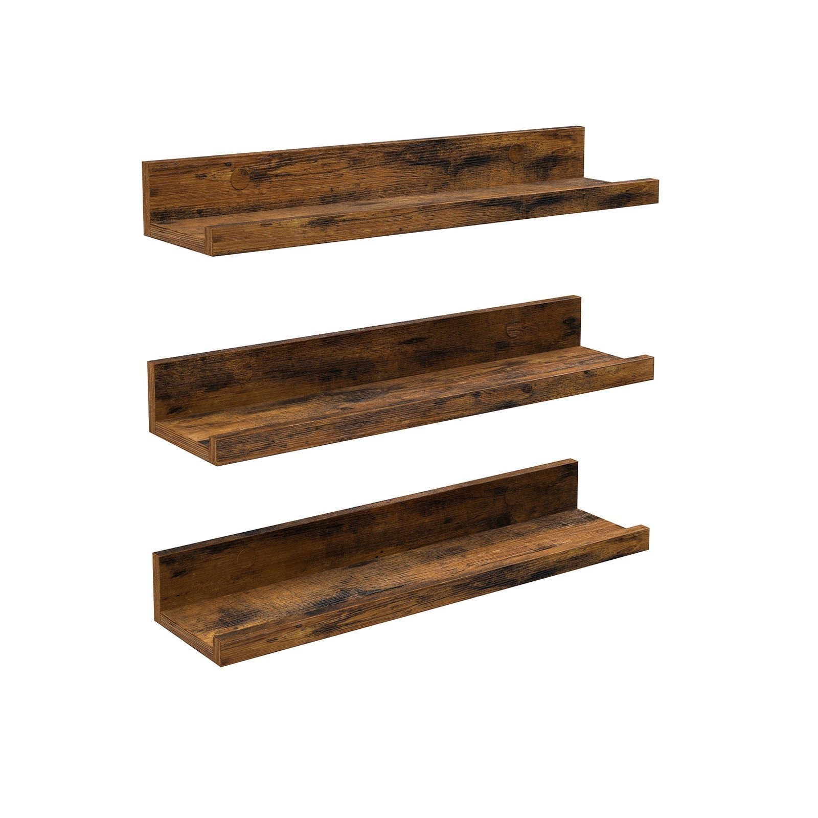 Floating Shelves Set - Rustic Brown - Wooden