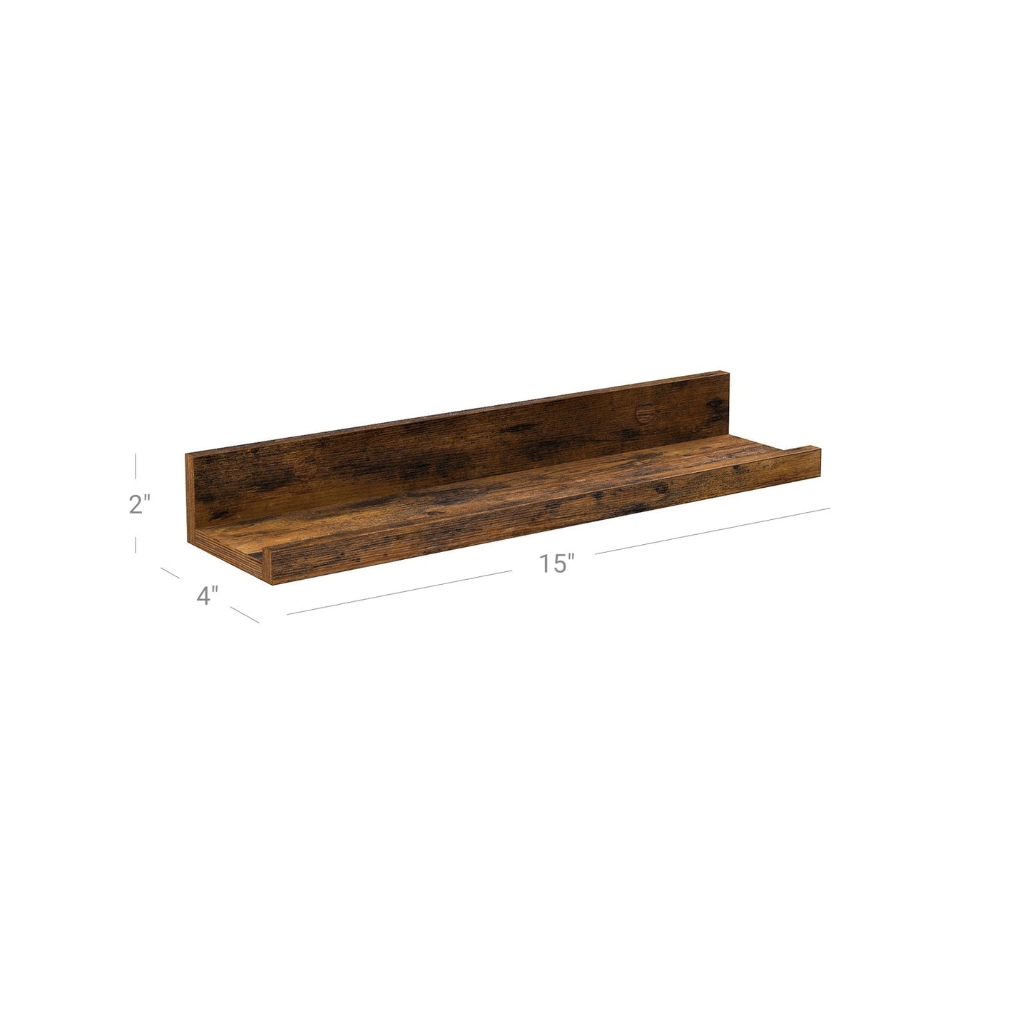 Floating Shelves Set - Rustic Brown - Wooden