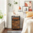 File Cabinet - Steel - Brown and Black - 2 Drawers with Rolling Design and Open Compartment