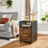 File Cabinet - Steel - Brown and Black - 2 Drawers with Rolling Design and Open Compartment