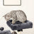 Cat Tree - 3-Level with 3 Pompoms - Wood - Light Grey