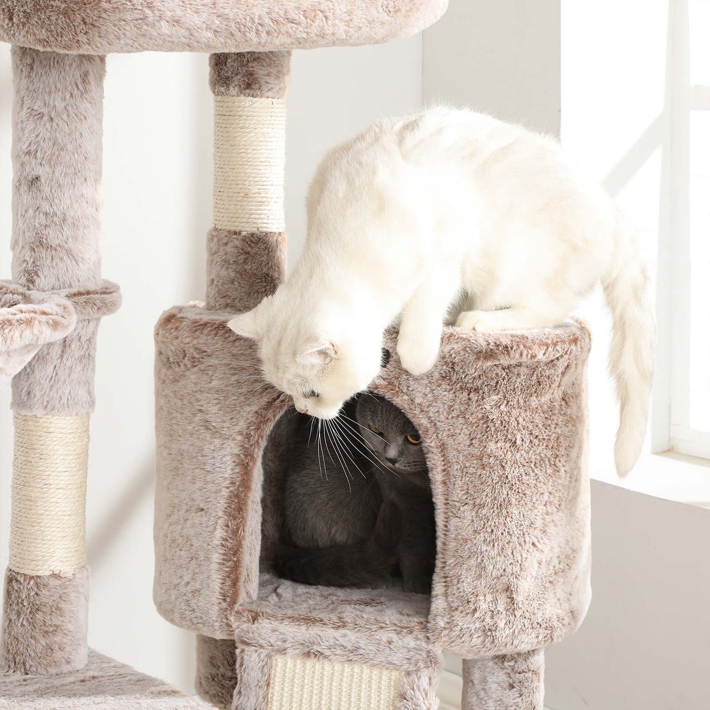 Cat Tower - Light Brown - Plush