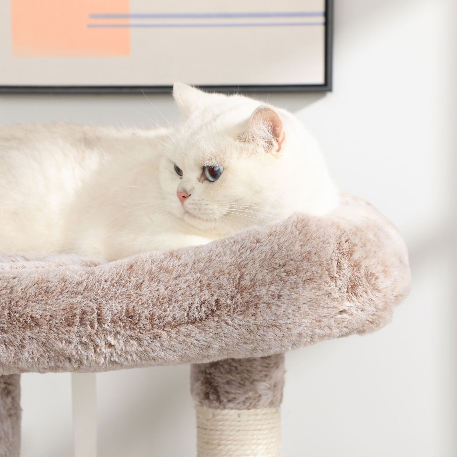 Cat Tower - Light Brown - Plush