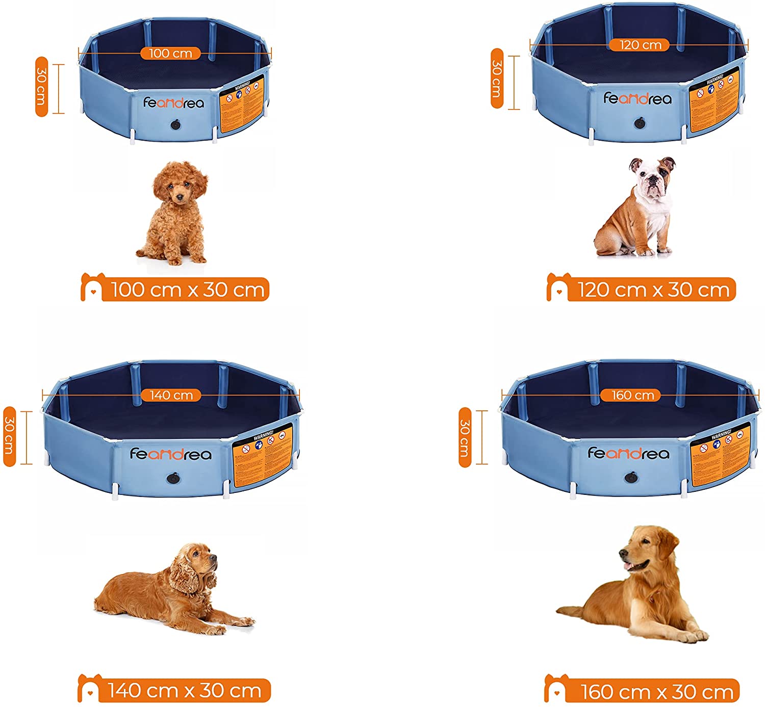 Portable Pet Swimming Pool - Blue - Foldable