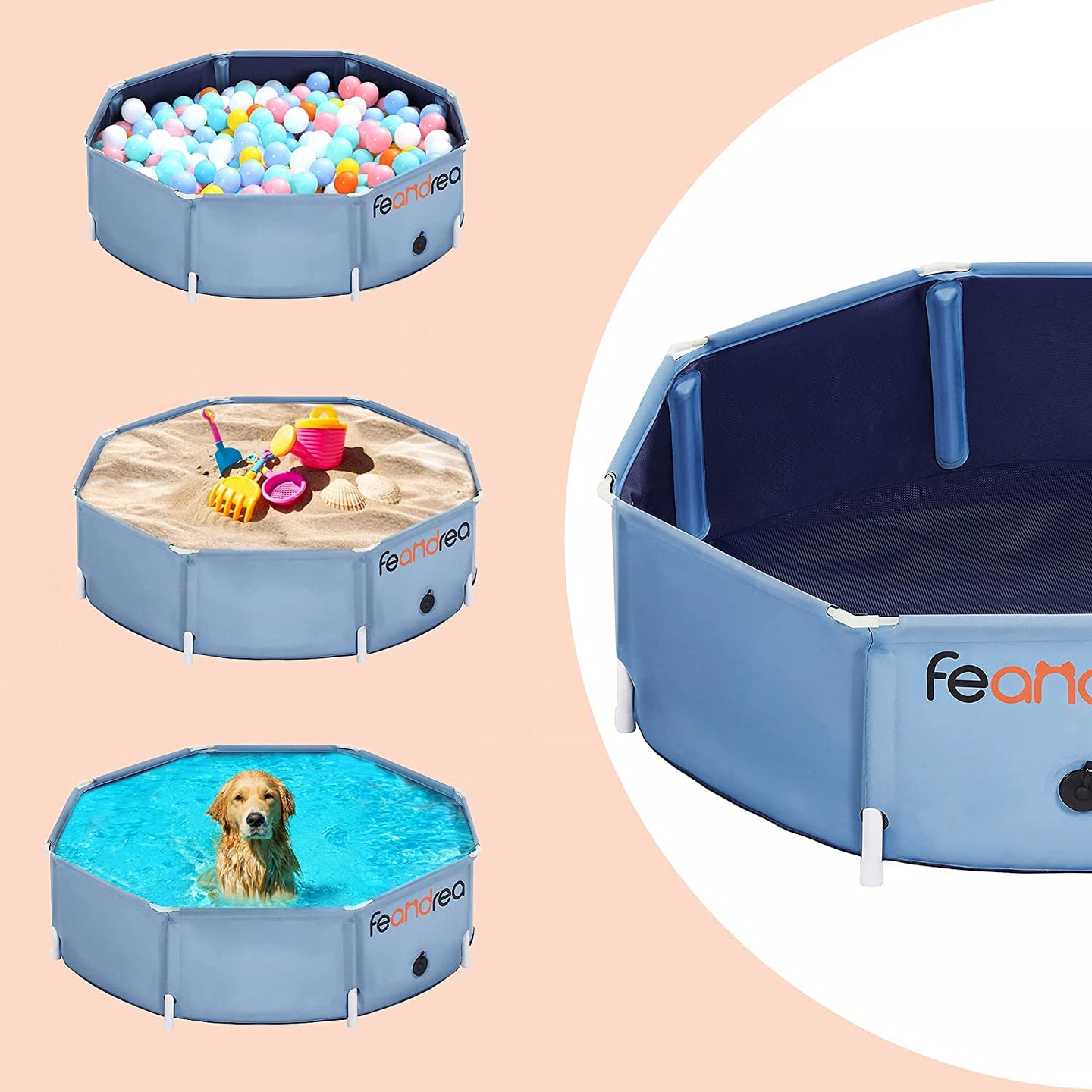 Collapsible Pet Bath Tub - Blue - PVC