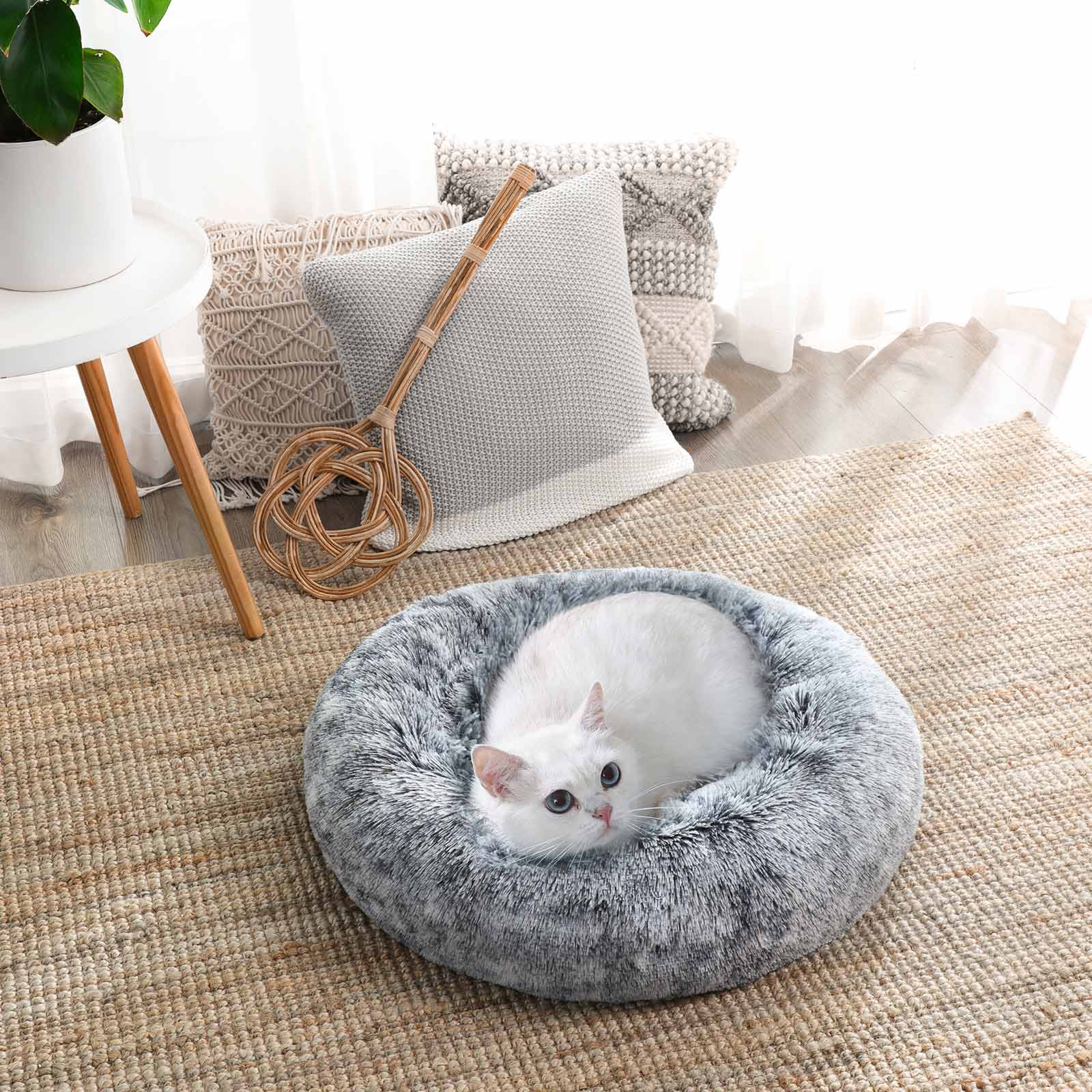 Dog Bed - 50 cm - Grey - Soft Plush