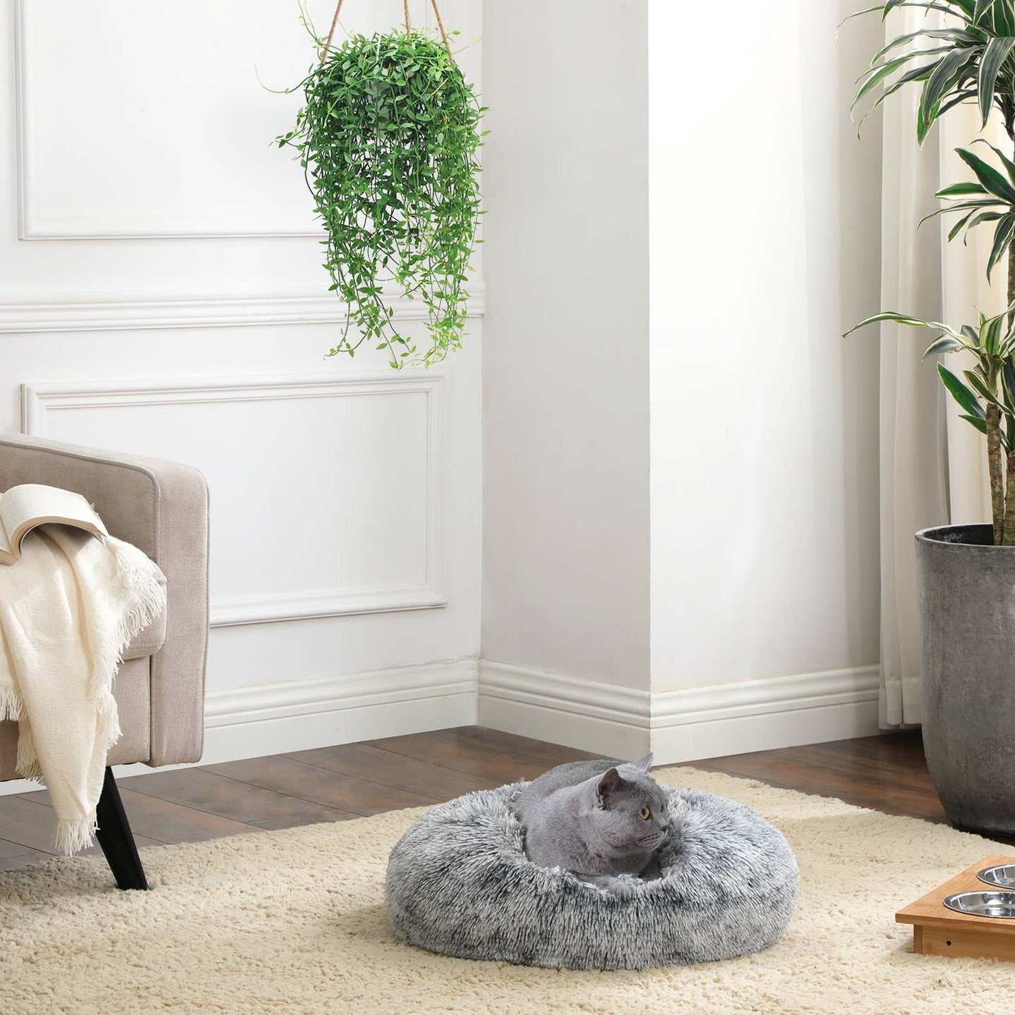 Dog Bed - 50 cm - Grey - Soft Plush