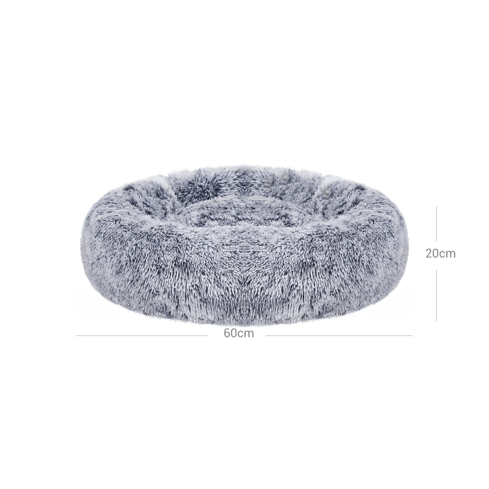 Dog Bed - 50 cm - Grey - Soft Plush