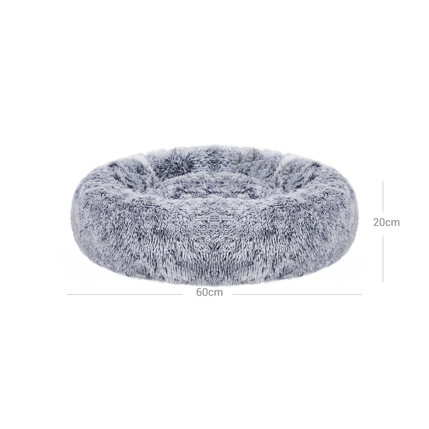 Dog Bed - 50 cm - Grey - Soft Plush