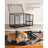 Heavy-Duty Dog Crate - Metal - Black - Double Removable Door