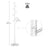 Coat Stand - Solid Wood - White - Free Standing with 8 Hooks