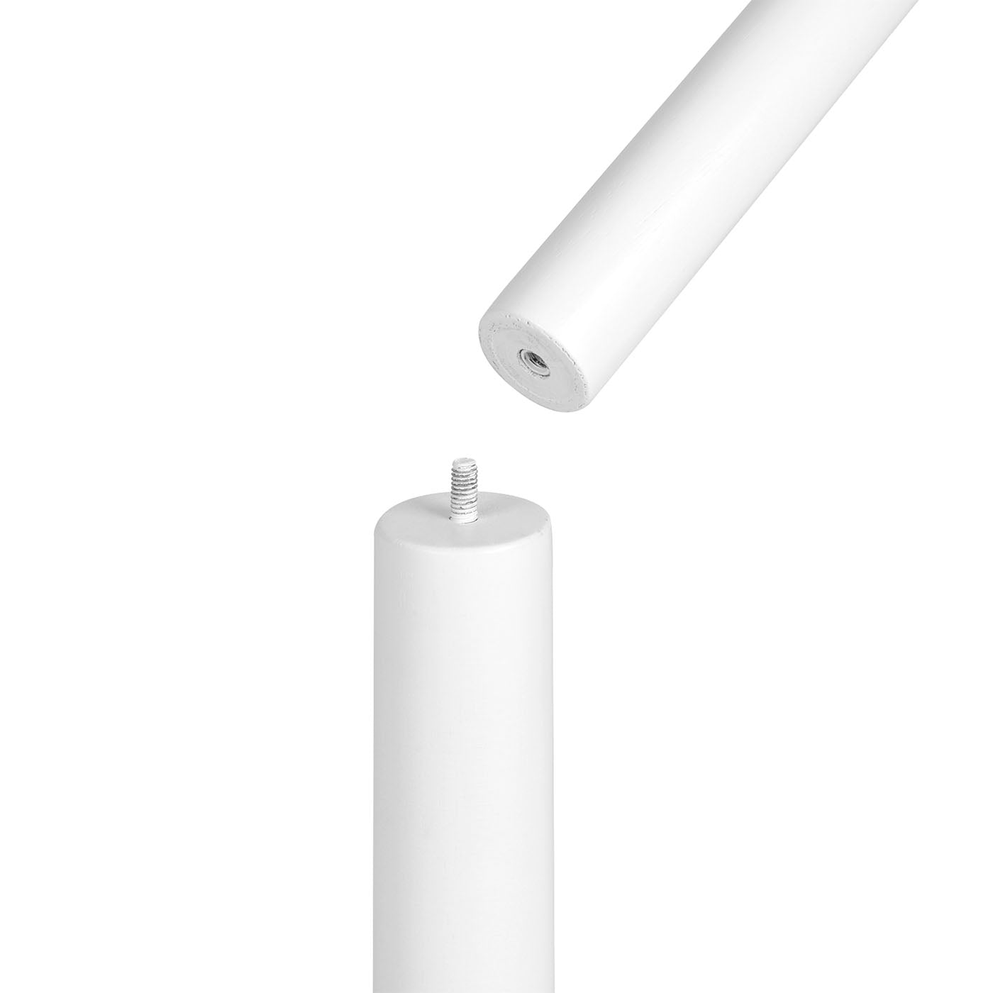 Coat Stand - Solid Wood - White - Free Standing with 8 Hooks