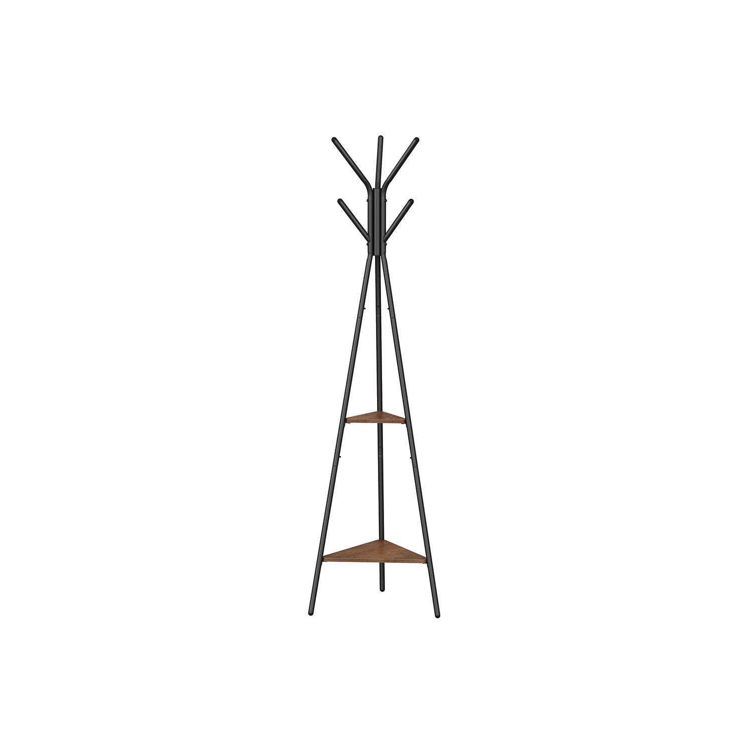Hall Rack Stand - Wood - Hazelnut Brown and Black