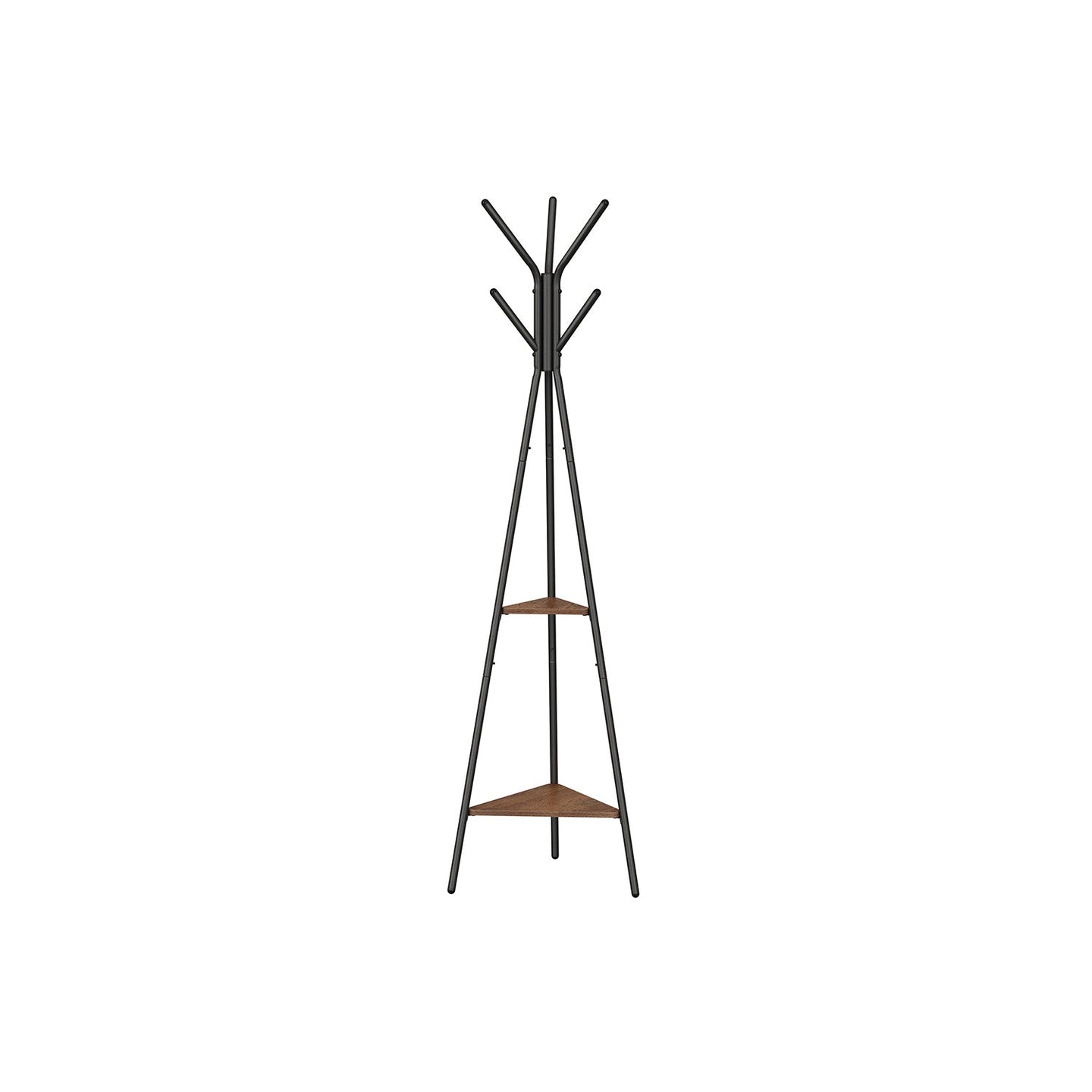 Hall Rack Stand - Wood - Hazelnut Brown and Black
