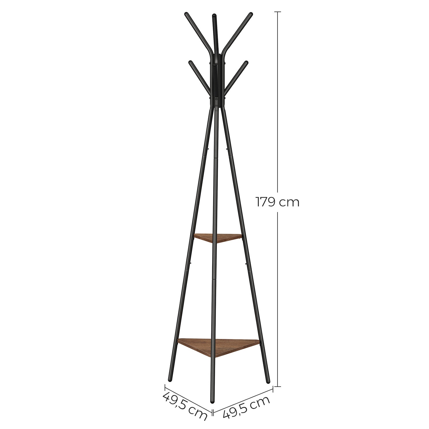 Hall Rack Stand - Wood - Hazelnut Brown and Black