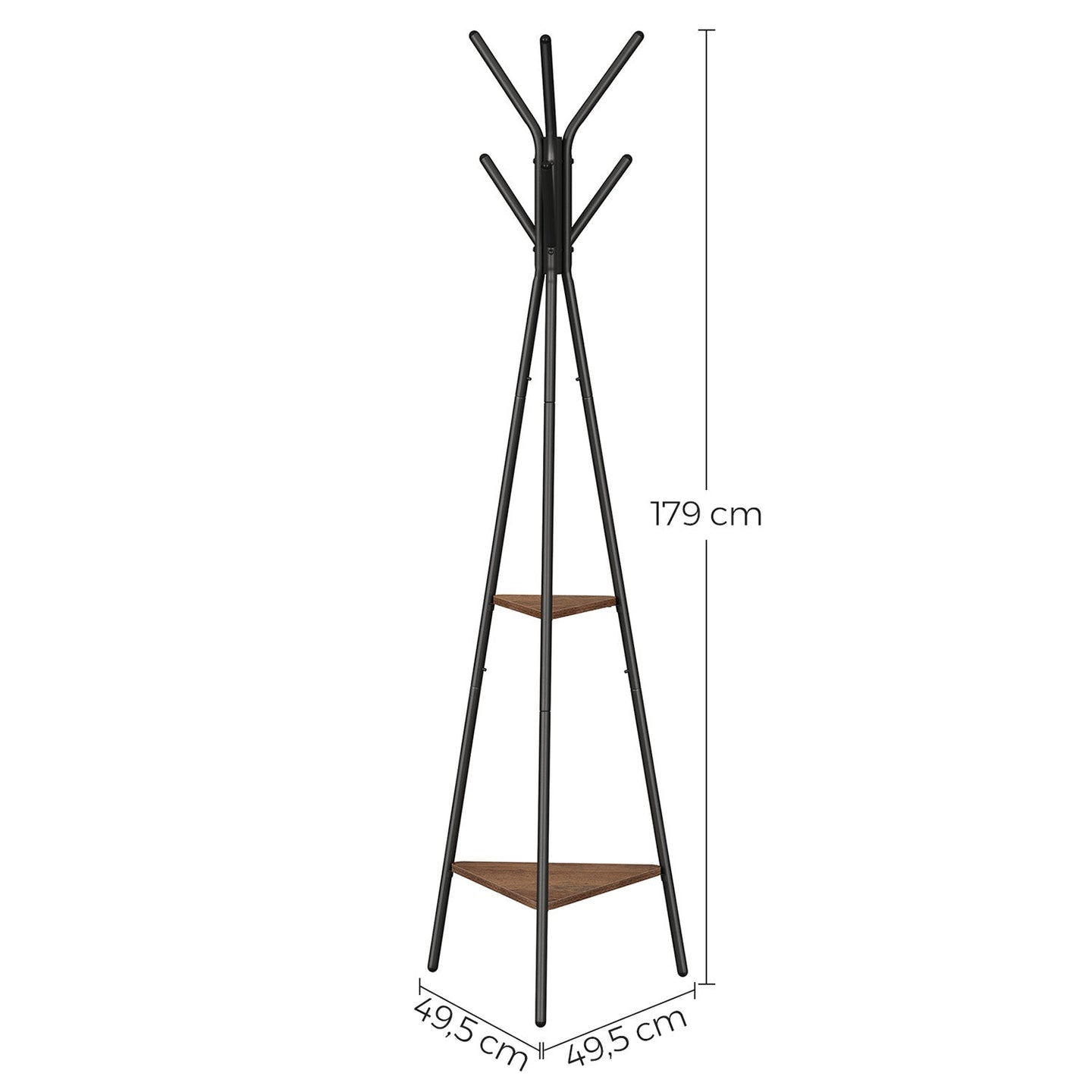 Hall Rack Stand - Wood - Hazelnut Brown and Black