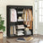 Portable Closet - Non-Woven Fabric - Black - Covered with Iron Mesh Shelves and Hanging Area